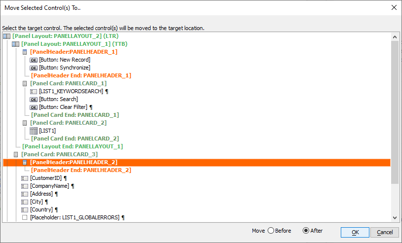 Moving the Delete Record button into the Detail View Panel
Header.